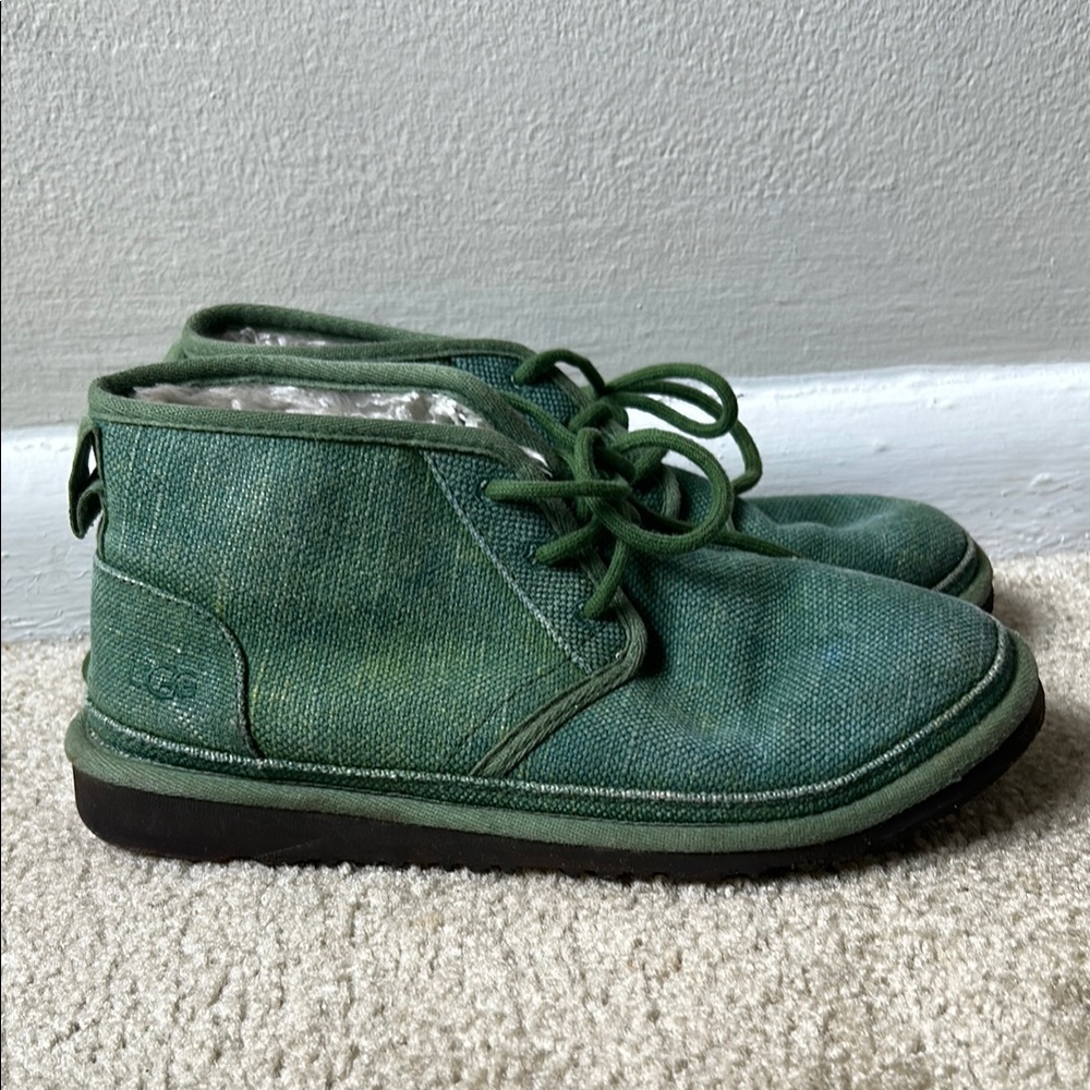 Green Canvas Ankle Ugg Boots